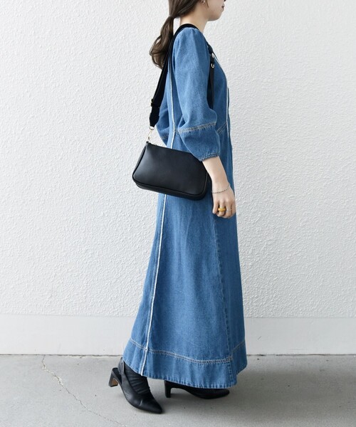 SHIPS any 「SHIPS any」 7分袖ワンピース ONE SIZE ブルー レディース