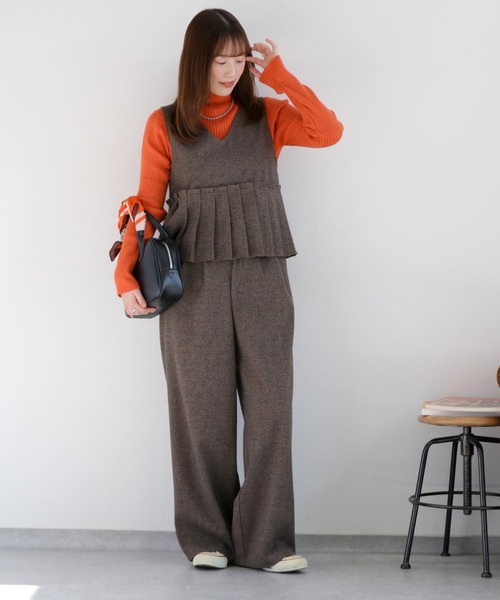 cepo（セポ） ワイドパンツ パンツ 「セットアップ対応」ツイード