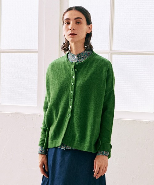 LA7995 バーバリーズ ウール 長袖ニットカーディガン グリーン M LA MARINE FRANCAISE（マリンフランセーズ） カーディガン ウール