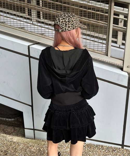 sedacle girl（セダクルガール） パーカー クロスモチーフベロア