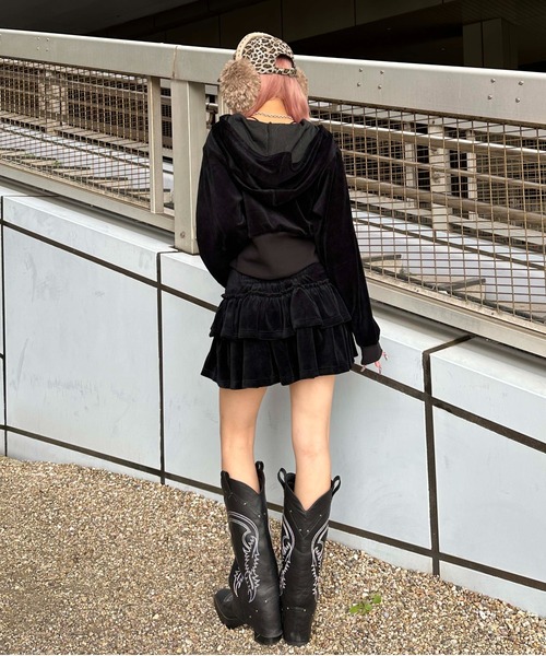 sedacle girl（セダクルガール） パーカー クロスモチーフベロア