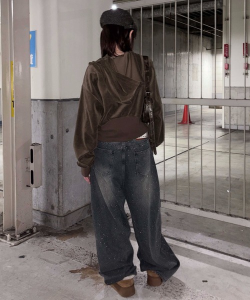 sedacle girl（セダクルガール） パーカー クロスモチーフベロア