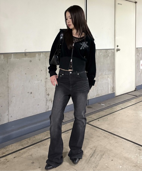 sedacle girl（セダクルガール） パーカー クロスモチーフベロア