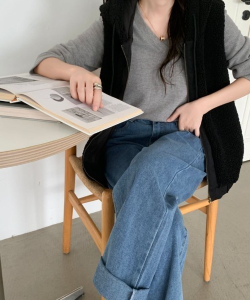 ABITOKYO（アビトーキョー） ベスト ジレ フーディ付きボアベスト