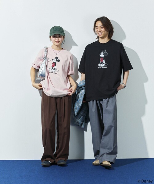 「FREAK'S STORE」 半袖Tシャツ「Disneyコラボ」 MEDIUM ピンク メンズの画像2
