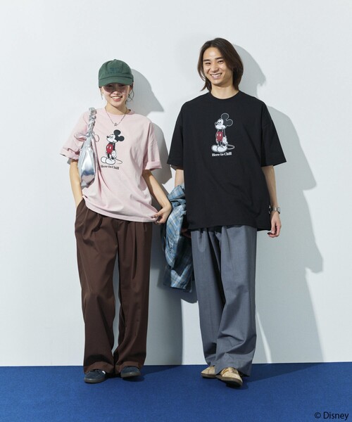 「FREAK'S STORE」 半袖Tシャツ「Disneyコラボ」 MEDIUM ピンク メンズの画像3