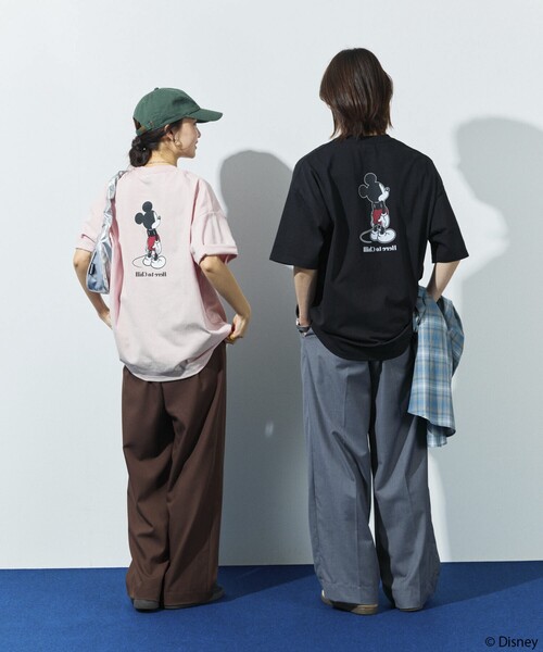 「FREAK'S STORE」 半袖Tシャツ「Disneyコラボ」 MEDIUM ピンク メンズの画像4