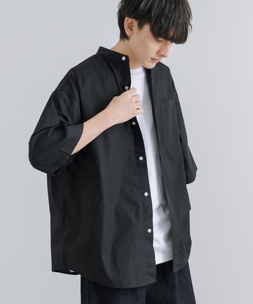「Rocky Monroe」 「Beno」半袖シャツ M ホワイト×ブルー メンズ_画像9