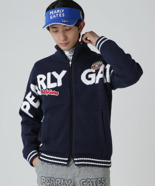 パーリーゲイツ　ジップパーカー　裏起毛　サイズ4 ネイビー PEARLY GATES（パーリーゲイツ） ジップパーカー ネイビー 35周年