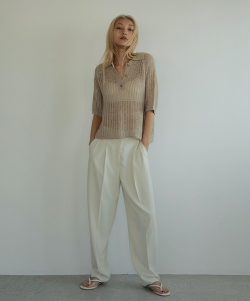 「anuke」 半袖ニット FREE ナチュラル レディース_画像2