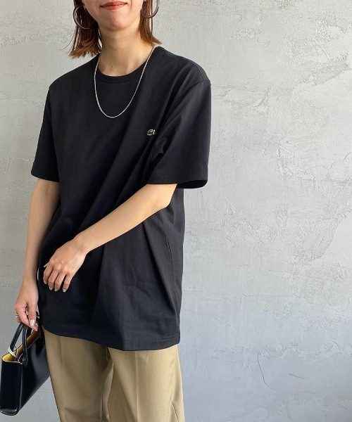 「LACOSTE」 半袖Tシャツ 3 ネイビー レディース_画像5
