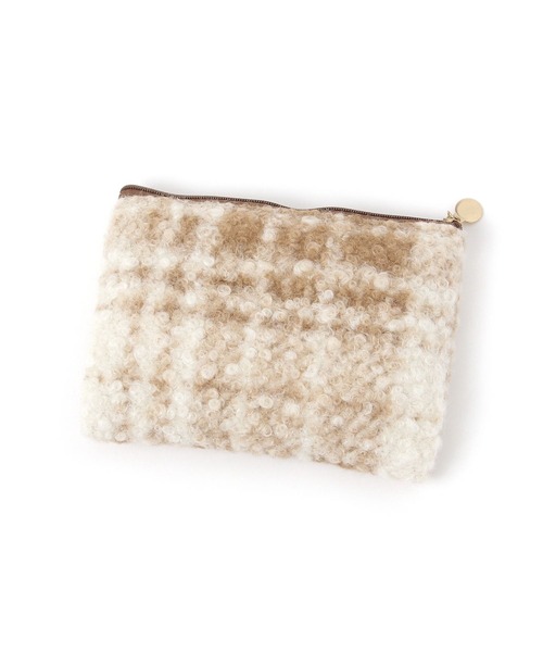 BAYFLOW（ベイフロー） ポーチ BFモコモコチェックフラットポーチ12.5