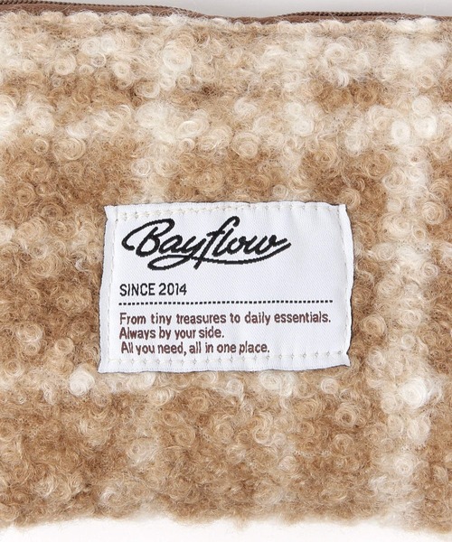 BAYFLOW（ベイフロー） ポーチ BFモコモコチェックフラットポーチ12.5
