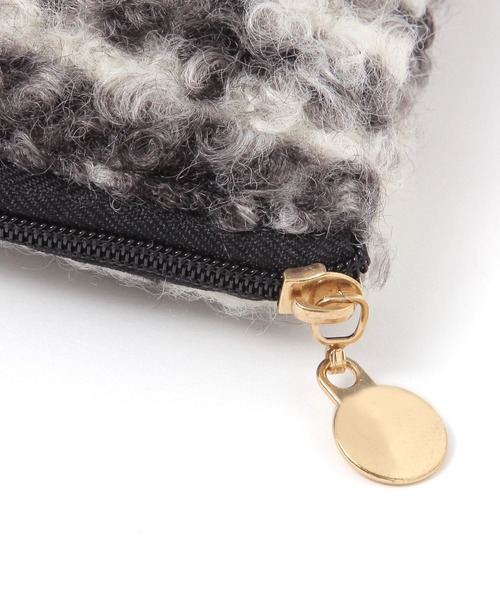 BAYFLOW（ベイフロー） ポーチ BFモコモコチェックフラットポーチ12.5