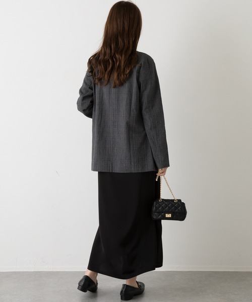 「LAVEANGE」 ノーカラージャケット 4L ブラック レディース_画像8