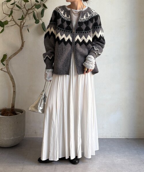 「DouDou」 ロングスカート FREE ベージュ レディース_画像2