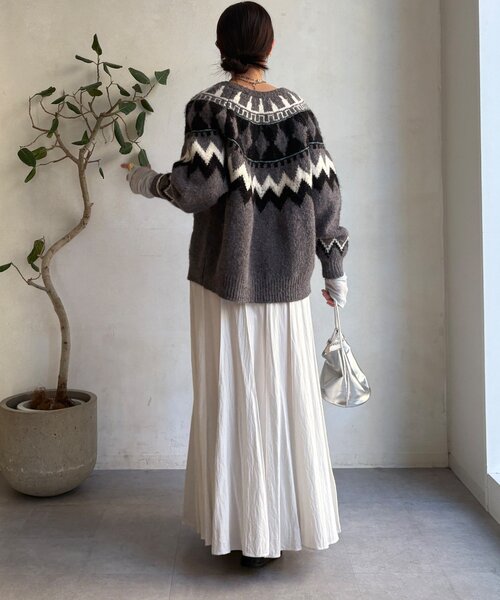 「DouDou」 ロングスカート FREE ベージュ レディース_画像5