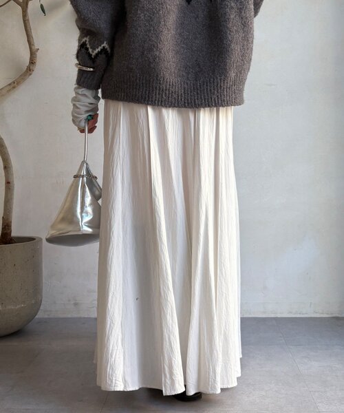 「DouDou」 ロングスカート FREE ベージュ レディース_画像9