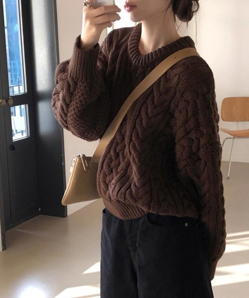 ニット セーター ケーブル編みゆるニット レディース : ZOZOTOWN Yahoo