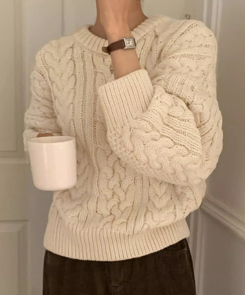 ニット セーター ケーブル編みゆるニット レディース : ZOZOTOWN Yahoo