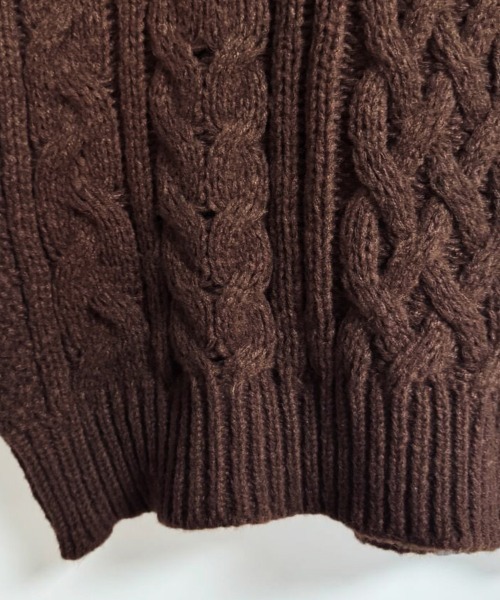 古着 Kennedy ケーブル編み ウールニットセーター アイルランド製 レディースM /eaa297938 aran WOOLLEN MILLS（アランウーレンミルズ） ニット セーター