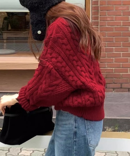 ニット セーター ケーブル編みゆるニット レディース : ZOZOTOWN Yahoo