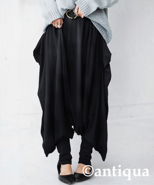 antiqua（アンティカ） サルエルパンツ FREE ブラック レディース