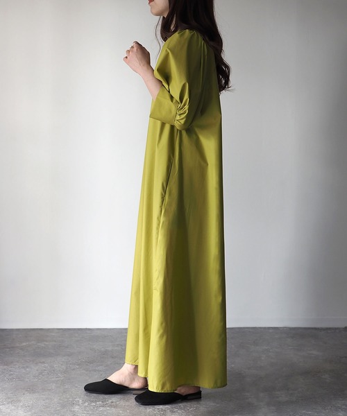 「Riberry」 7分袖ワンピース MEDIUM ブラック レディース_画像4