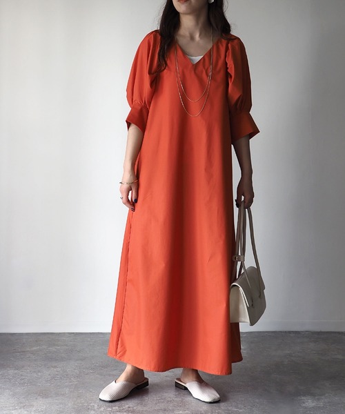 「Riberry」 7分袖ワンピース MEDIUM ブラック レディース_画像8
