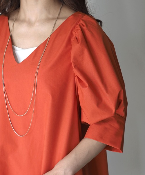 「Riberry」 7分袖ワンピース MEDIUM ブラック レディース_画像9
