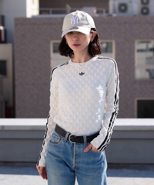 新品S Adidas SPORT スウェットセーター ホワイト IW6286 adidas（アディダス） トレーナー スウェット SLIM LS TEE ウール