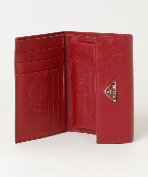 PRADA（プラダ） サフィアーノ 三角ロゴ 財布 - レッド レディース