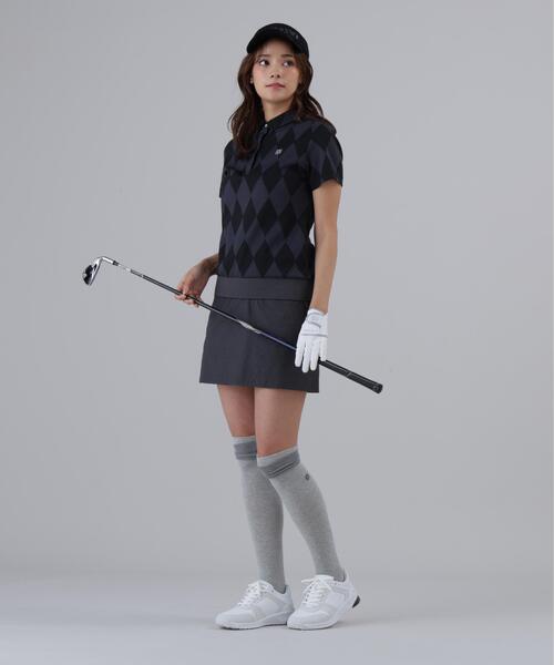 ポロシャツ ポロ 「St ANDREWS」ダイヤジャガード半袖シャツ レディース_4