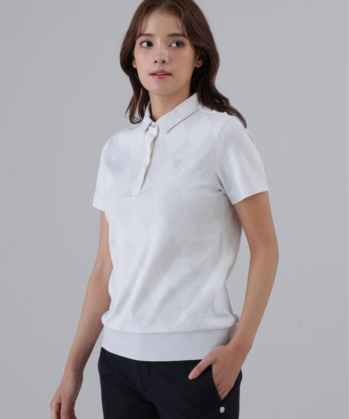 ポロシャツ ポロ 「St ANDREWS」ダイヤジャガード半袖シャツ レディース_12