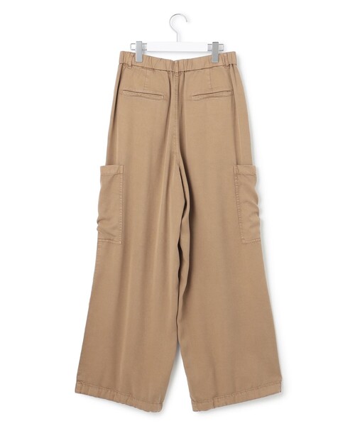 ワイドパンツ パンツ ガーメントツイル ワイドタック レディース