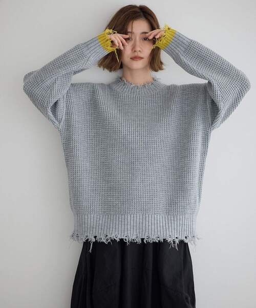 「Editt by YECCA VECCA」 長袖ニット FREE ブルー レディース_画像6