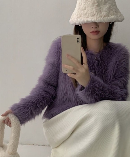 「N.s」 ニットカーディガン FREE モカ レディース_画像4