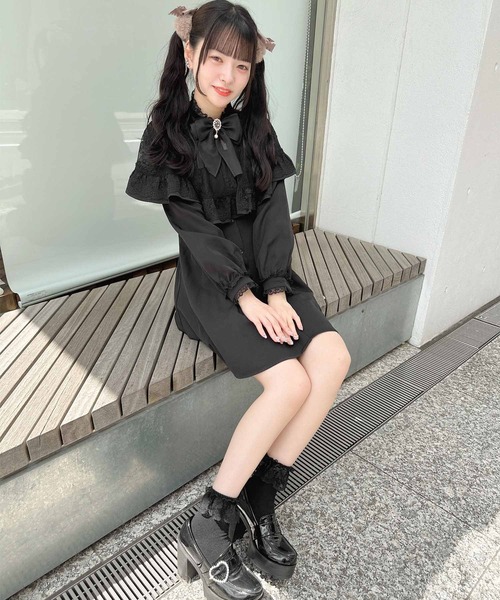 「ROJITA」 長袖ワンピース FREE ブラック レディース_画像7