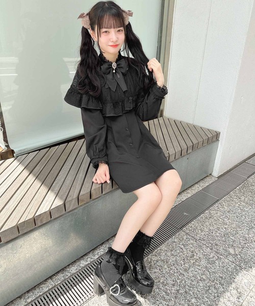 「ROJITA」 長袖ワンピース FREE ブラック レディース_画像8