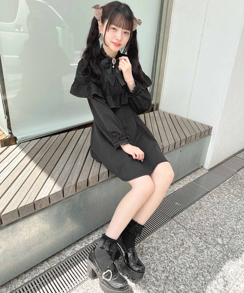 「ROJITA」 長袖ワンピース FREE ブラック レディース_画像9