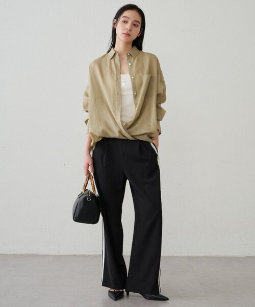 アパルトモンLisiere リネン カシュクール 2way シャツ L'Appartement DEUXIEME CLASSE - アパルトモンLisiere リネン