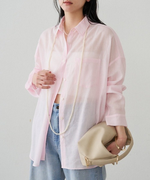 アパルトモンLisiere リネン カシュクール 2way シャツ L'Appartement DEUXIEME CLASSE - アパルトモンLisiere リネン