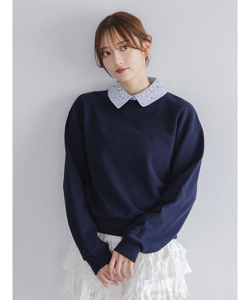 SNIDEL（スナイデル） スウェットカットソー F ネイビー レディース