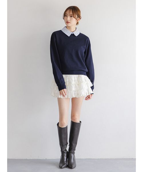 SNIDEL（スナイデル） スウェットカットソー F ネイビー レディース