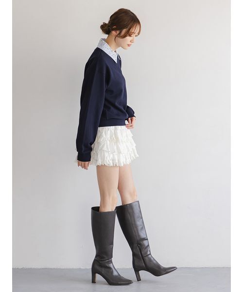 SNIDEL（スナイデル） スウェットカットソー F ネイビー レディース