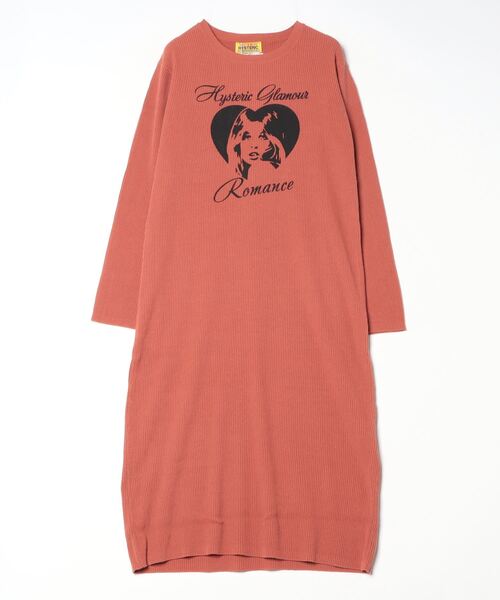 「HYSTERIC GLAMOUR」 長袖ワンピース FREE オレンジ レディース_1