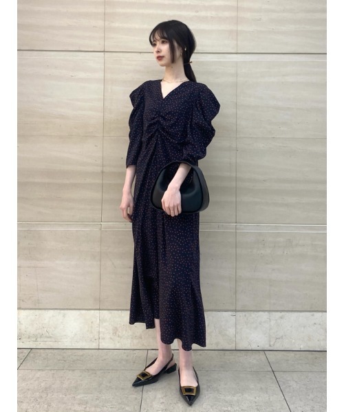 「Mila Owen」 7分袖ワンピース 0 ネイビー レディース_画像6