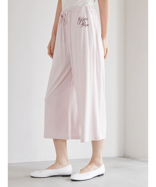 パジャマ ルームウェア 「IFMC.」レーヨンロゴ7分丈パンツ レディースの画像