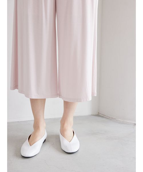 パジャマ ルームウェア 「IFMC.」レーヨンロゴ7分丈パンツ レディースの画像