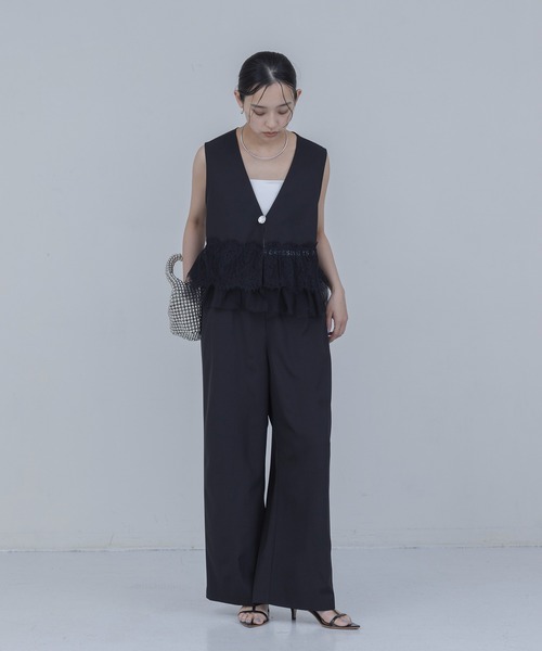 Eimee Law（エイミーロウ） セットアップ レースフリルベスト×パンツ